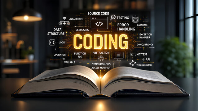 Coding Education Concept with Open Book and Programming Knowledge Interface