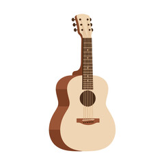Obraz premium Fascinating Thickset Wooden Acoustic Guitar Vector