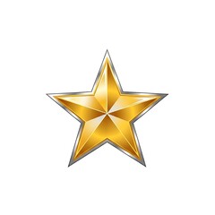 Obraz premium Elegant Golden Star with Silver Lining on White Background