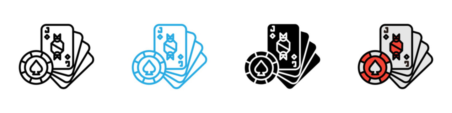 Blackjack multi - style icon design concept	