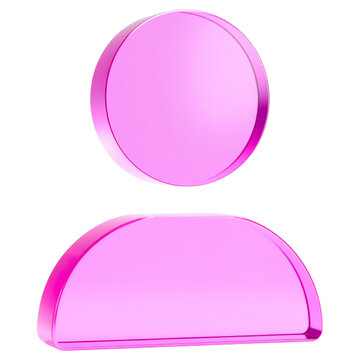 Soft pink 3d person icon for customer profile pages and social networking applications representing user account management and digital contact interface design elements