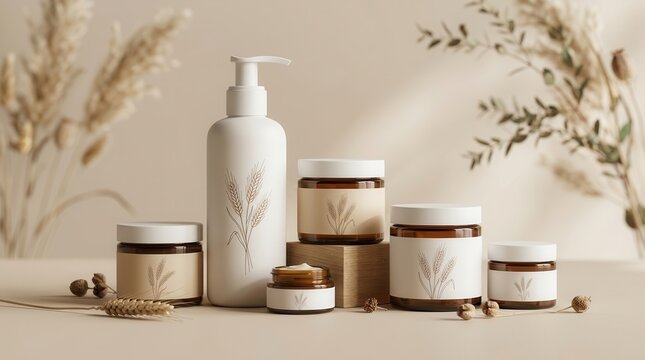 High-resolution branding presentation featuring eco-friendly natural cosmetic products.