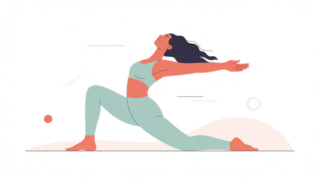 yoga, woman, fitness, exercise, low poly, illustration, vector, stretching, workout, health