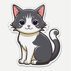 Obraz premium Cute Cartoon Cat Sticker