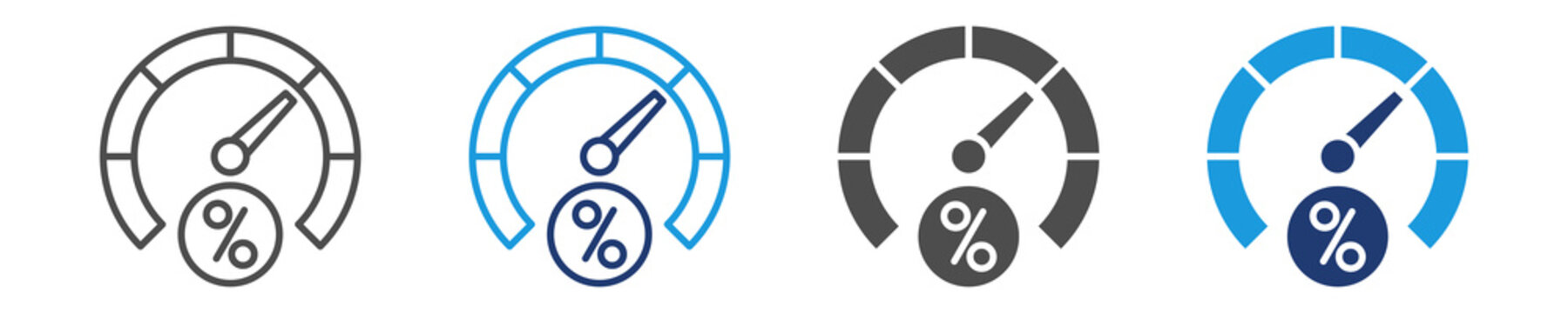 credit score icon set multiple style