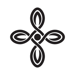 Obraz premium abstract knotwork design black silhouette on white background