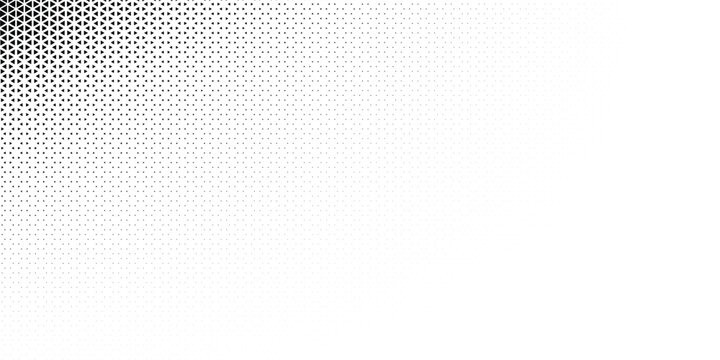 Triangular Halftone Texture Retrowave Vector Geometric Technology Abstract Background. Half Tone Triangles Retro Colored Pattern.