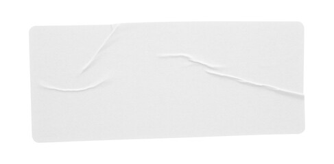 blank white paper sticker label isolated with clipping path on white background
