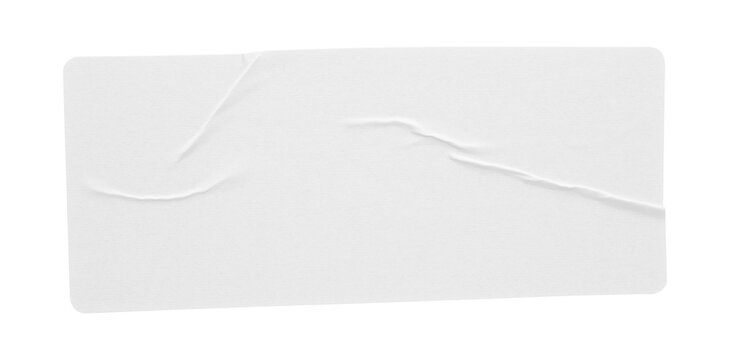 blank white paper sticker label isolated with clipping path on white background