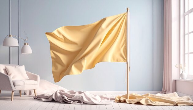 風になびいている旗