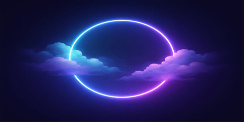 Planet Earth glowing in space with blue digital light and global technology design © Md Shofiqul