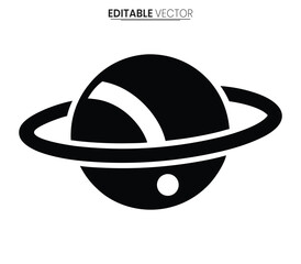 Fototapeta premium Planet Orbit Space Vector Silhouette Icon