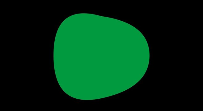 Green organic shape morphing animation on black background animation