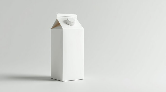 White milk carton on plain background evokes clean minimalist packaging