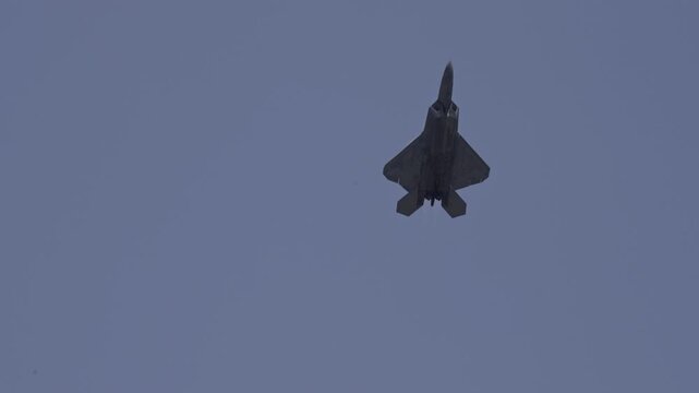 F22 Raptor Vertical Climb Tracking Shot 