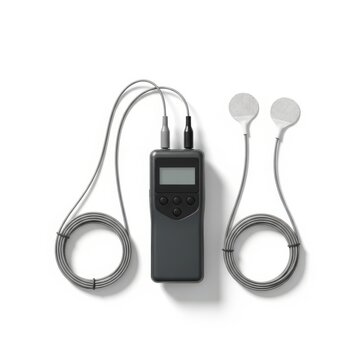 Portable tens unit isolated on white background for pain relief therapy