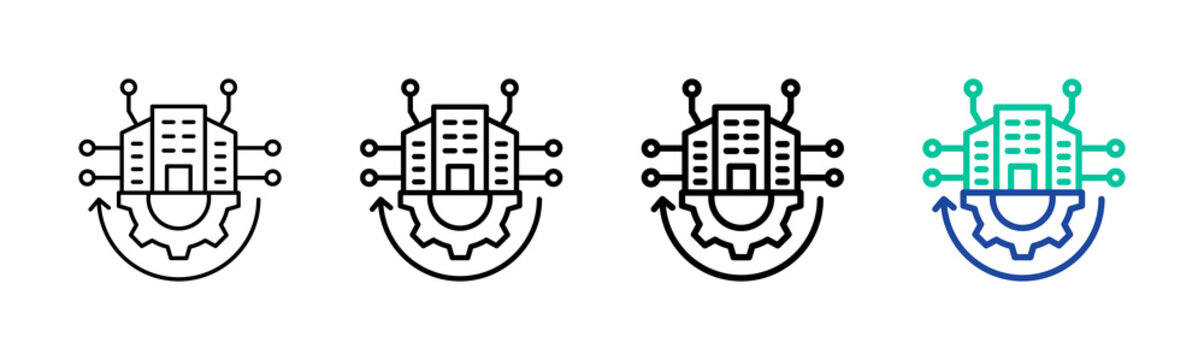 Enterprise System Icon Collection Different Style Outline
