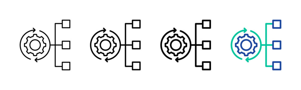 Workflow Automation Icon Collection Different Style Outline