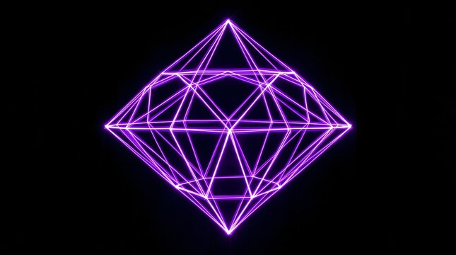 Luminous violet geometric prism represents the translucent blueprint of excellence and the radiant inner light that defines a rare and unbreakable spirit within the deep void.