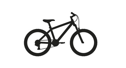 Fototapeta premium Mountain Bike Silhouette - Black Icon on White Background