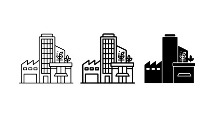Obraz premium Cityscape Line Art Icon Pack