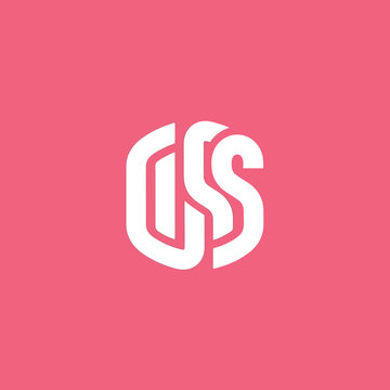 Modern Abstract CSS Logo Design White On Pink.