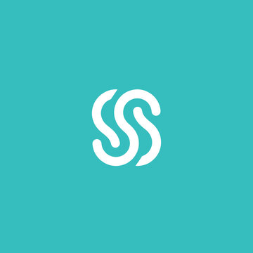 Modern Abstract Symbol of Intertwined S Shapes.