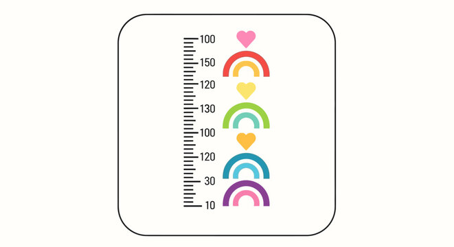 Colorful Rainbow Growth Chart Ruler.