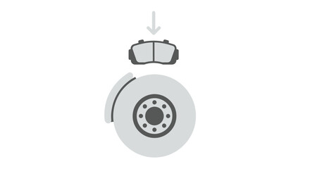 Car brake pad and disc rotor maintenance illustration © nana