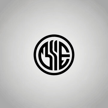 Monogram Logo Design of Letters B S E in Circle.