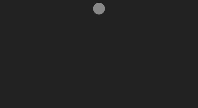 Minimalist bouncing ball animation loop on dark grey background animation