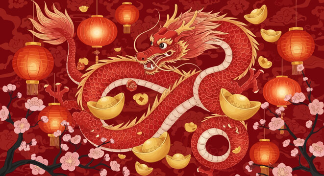Chinese Dragon New Year Symbol.