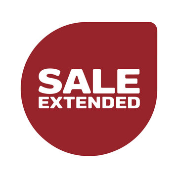 Red Sale Sticker with &ldquo;Sale Extended&rdquo; White Text Vector Badge