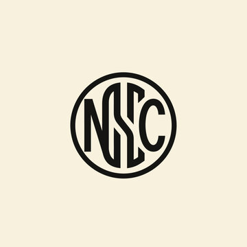 Monogram NSC logo design in a circle.