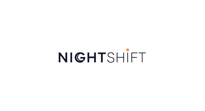 NIGHTSHIFT wordmark logo design.
