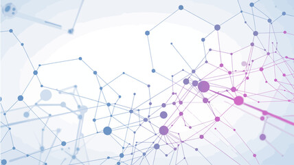 Obraz premium Digital abstract network structure with interconnected nodes and glowing lines.