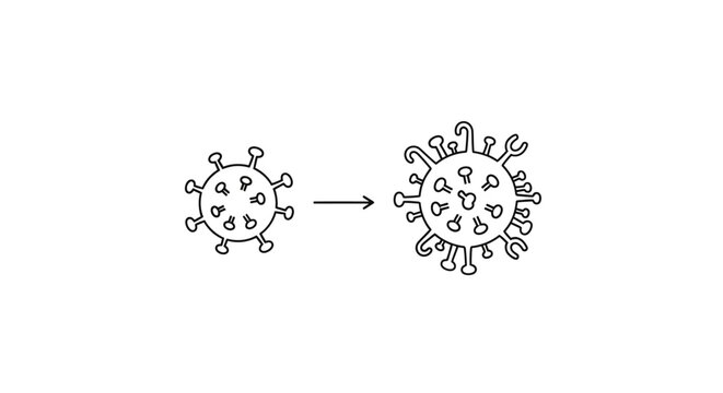 Coronavirus Mutation Illustration.