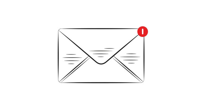 Envelope with Notification Icon.