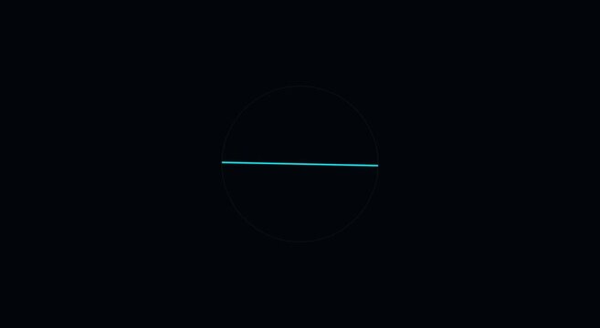 Minimalist loading spinner animation with cyan rotating line animation