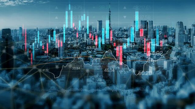 Candlestick chart visualizing financial market trends, investment patterns, price fluctuations, and trading strategy in capital and digital asset markets Marrow
