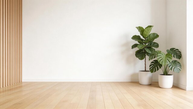 Modern interior with potted plants