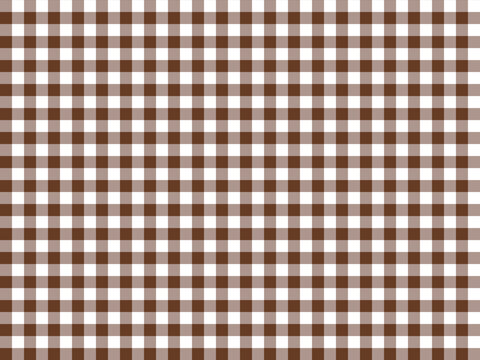 Brown gingham check pattern vector background. Seamless fabric style texture.