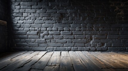 Fototapeta premium Rustic interior with exposed brick and wooden floor