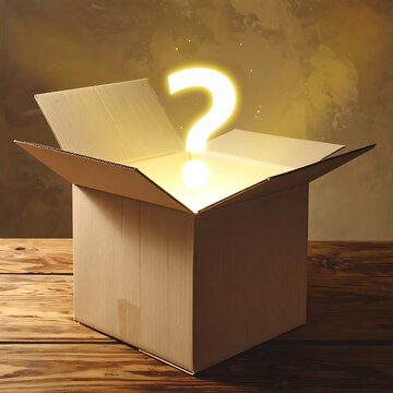 Mysterious glowing question mark box.