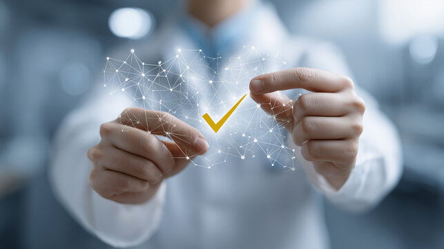 Quality Assurance Engineer Reviewing Standards Documentation, Corporate Quality Control and Process Validation Concept