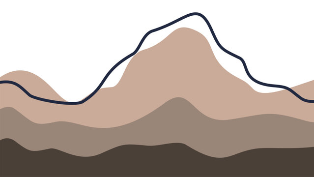 Vibrant abstract waves with burnt umber and parchment gradients. Minimalist aesthetic featuring a thin navy ribbon wave for organic business identity and professional graphic projects.
