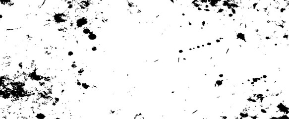 Obraz premium Abstract Black Ink Splatter Grunge Texture Background Monochrome Distressed Paint Drops and Stains Overlay Effect
