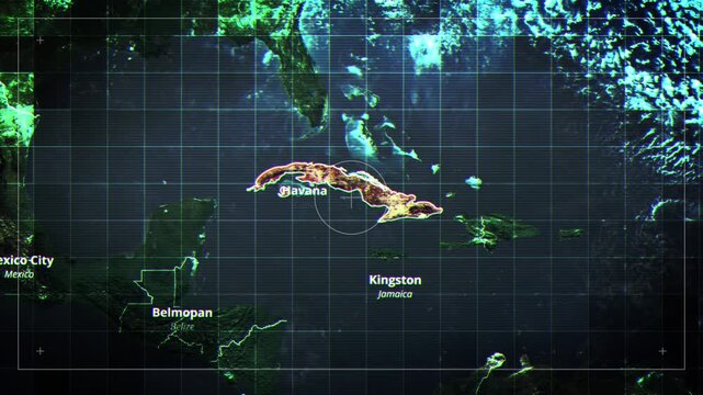CUBA Rotating Map Satelite Map Style