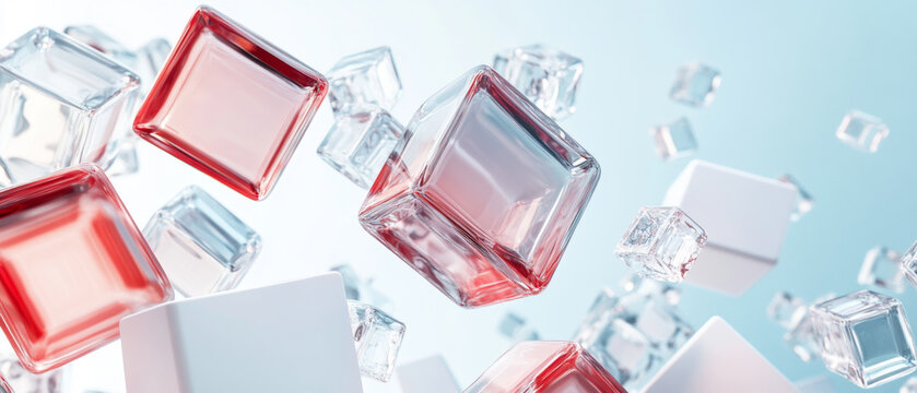Floating transparent cube dynamic