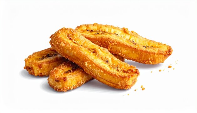 Crispy breadsticks on white background.
